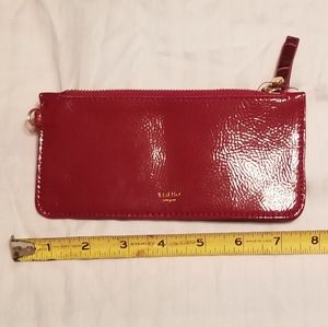 Tutilo Red leather wristlet clutch purse Wallet